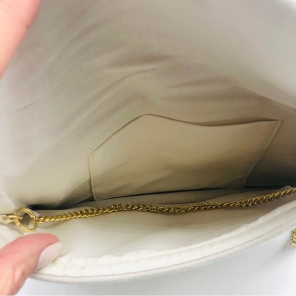 Green Striped Beaded Crossbody Chain Clutch Handbag Bag NEW - Picture 8 of 8